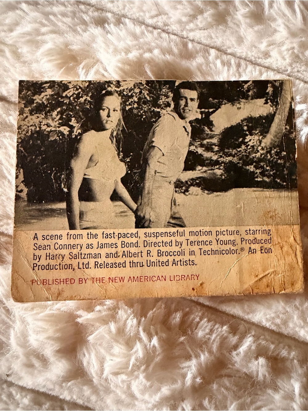 Vintage James Bond 007 Movie Card with Sean Connery Promotional Still